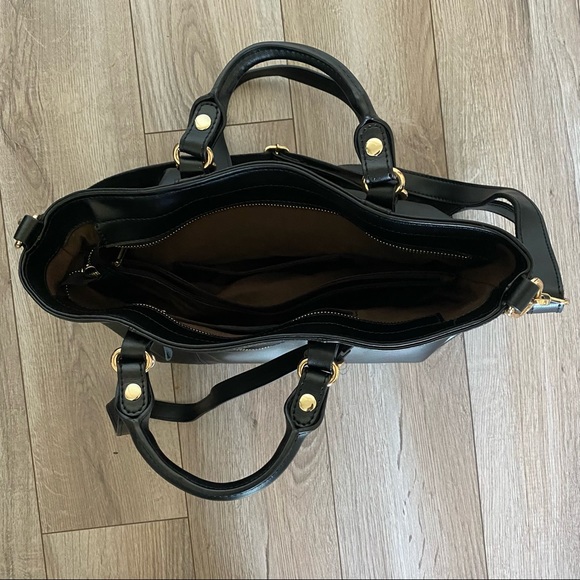 Katter Genuine Leather 3-in-1 Handbag Tote Cross-body Purse BLACK - Picture 11 of 12